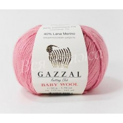 Gazzal Baby Wool Knitting Yarn, Pink - 831